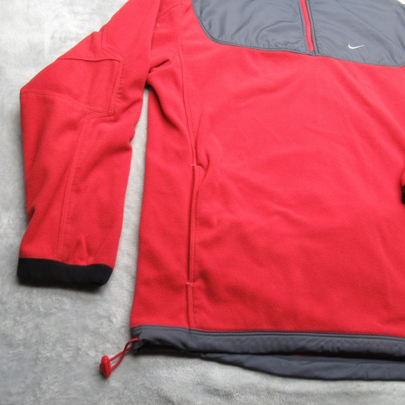 Nike Hybrid Jacket Mens Large Red Gray Colorblock 1/4 Zip Pullover‎ Vintage 90s - Picture 6 of 13
